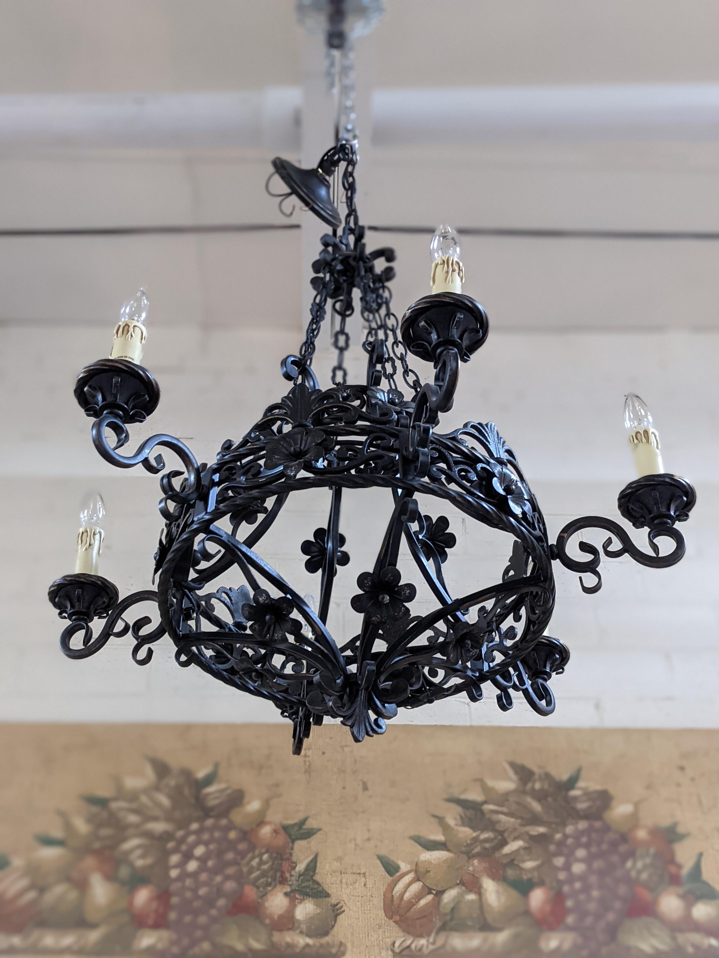 19th Century Iron Chandelier from France 1