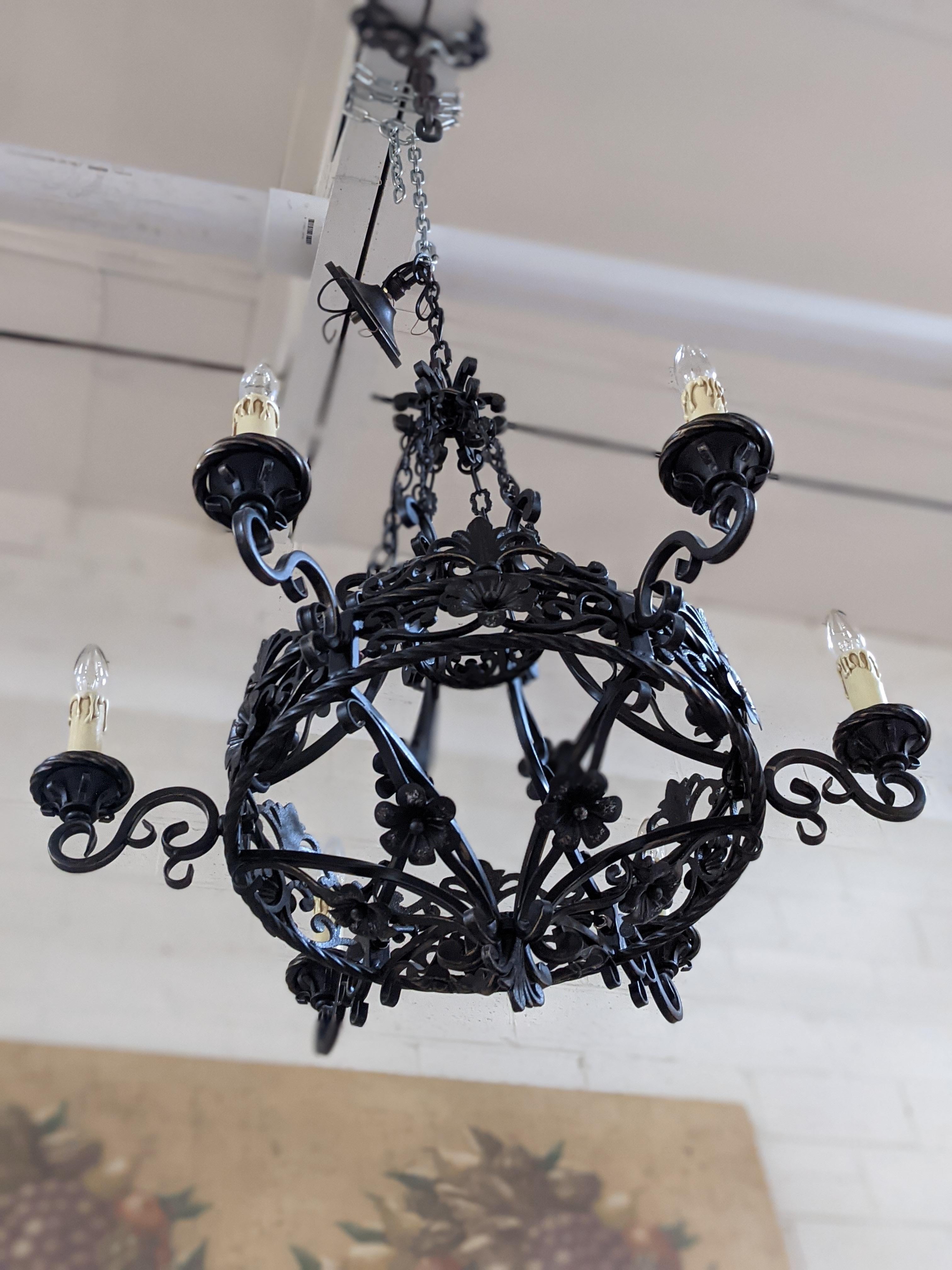 19th Century Iron Chandelier from France 2