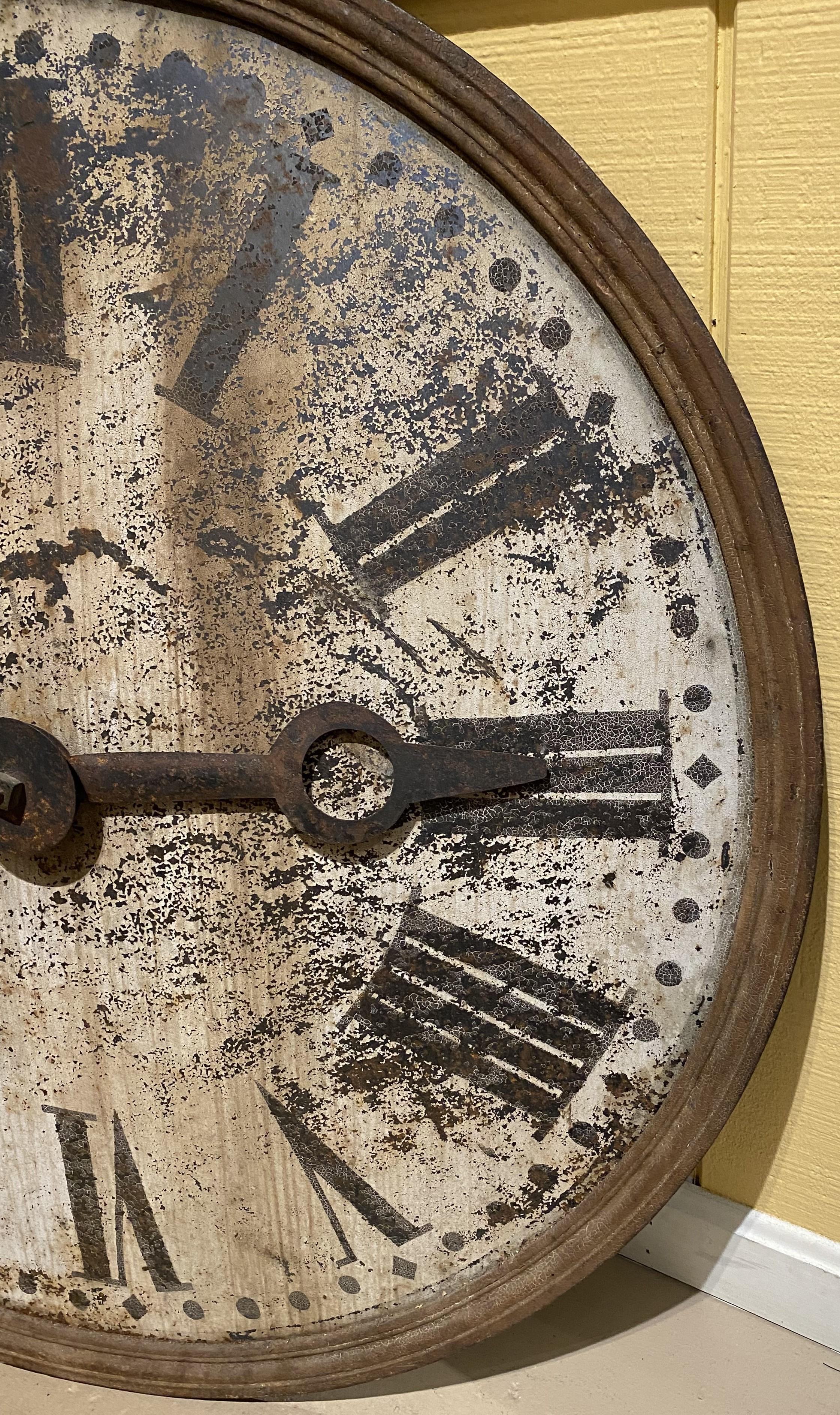 Fer Cadran d'horloge en fer du 19ème siècle avec aiguilles circa 1825-1850 en vente