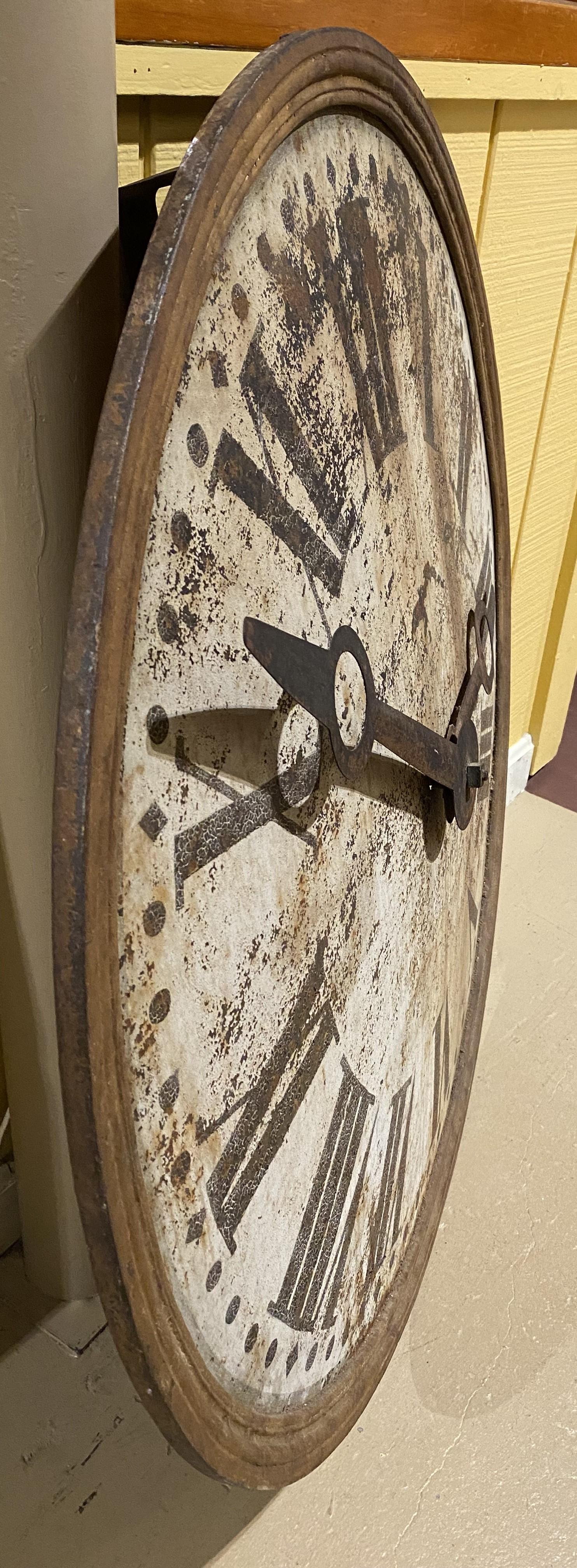 Cadran d'horloge en fer du 19ème siècle avec aiguilles circa 1825-1850 en vente 1