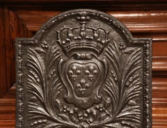 19th Century Iron Fireback with French Royal Coat of Arms and Fleurs-de-Lys
