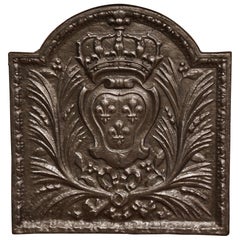 19th Century Iron Fireback with French Royal Coat of Arms and Fleurs-de-Lys