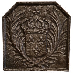 19th Century Iron Fireback with French Royal Coat of Arms and Fleurs-de-Lys