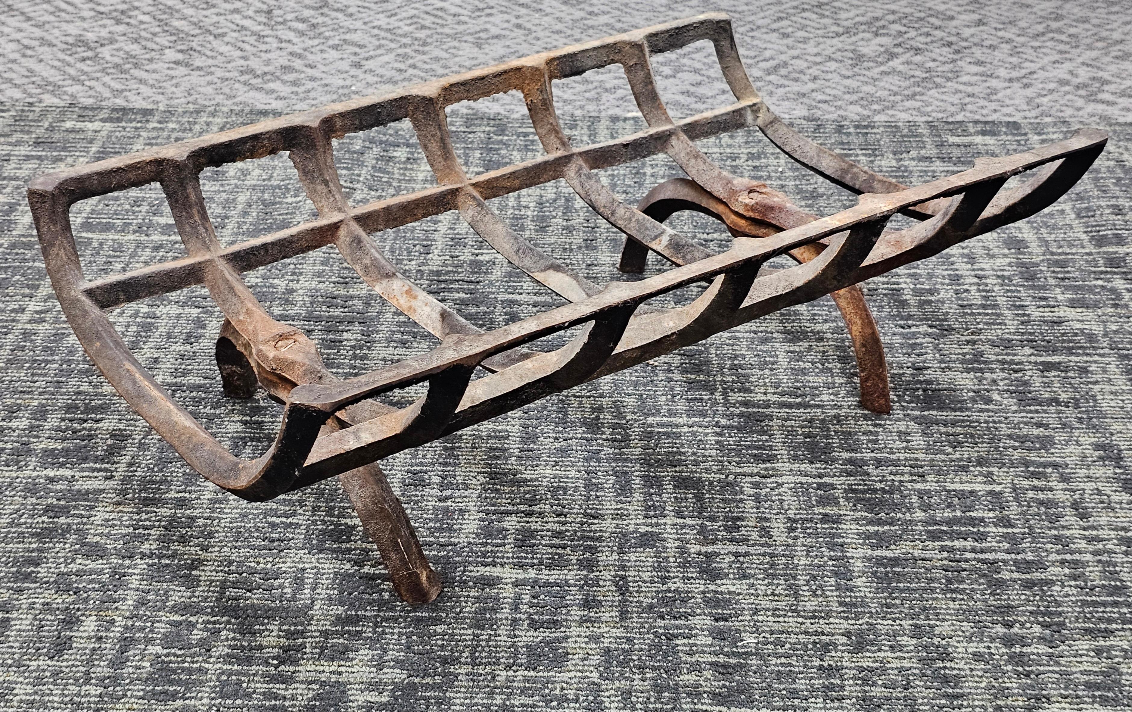 19th Century Iron Fireplace Log Holder Grate For Sale 4