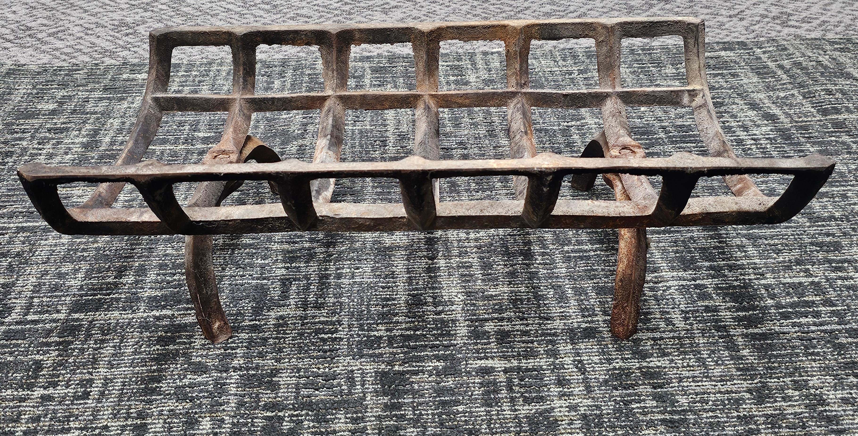 19th Century Iron Fireplace Log Holder Grate For Sale 1