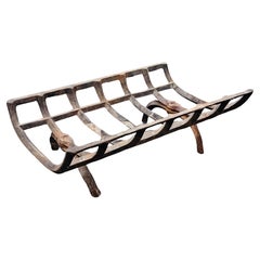 19th Century Iron Fireplace Log Holder Grate