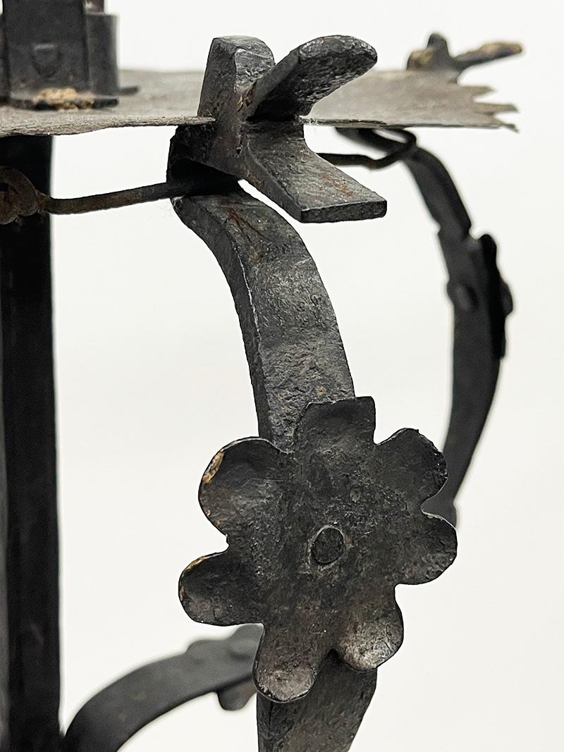 19th Century Iron floor candle stands torchères For Sale 1