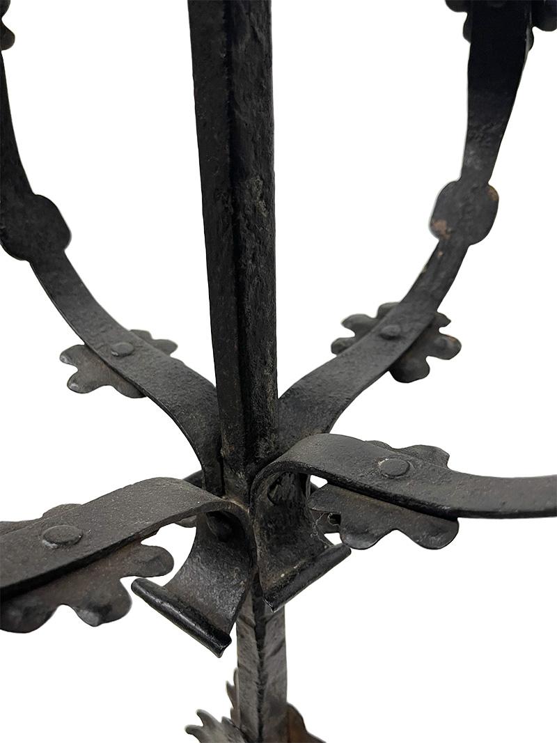 19th Century Iron floor candle stands torchères For Sale 2