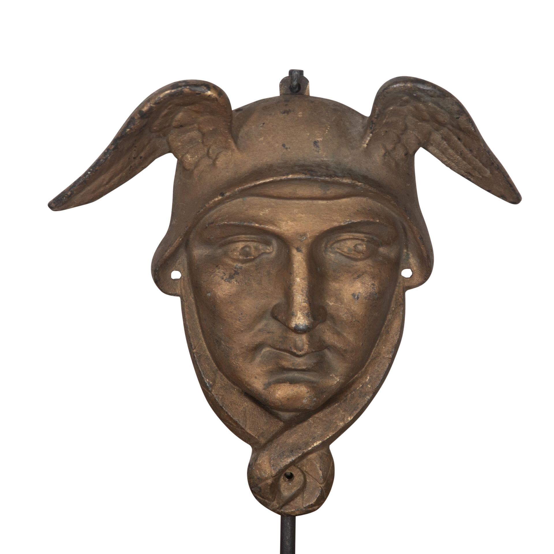 19th Century Iron Head of Mercury In Good Condition For Sale In Tetbury, Gloucestershire