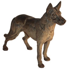 19th Century Iron Hubley German Shepard Door Stop