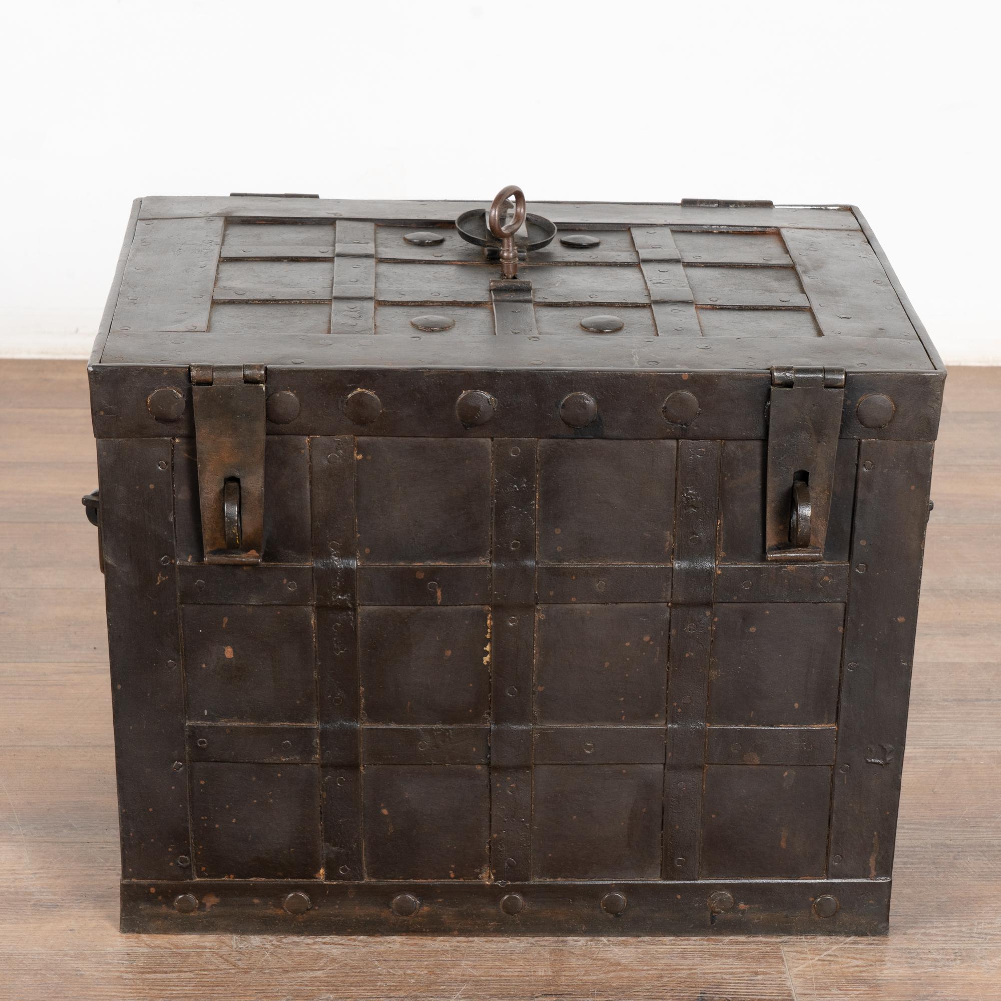 19th Century Iron Lock Box Trunk from Denmark 1
