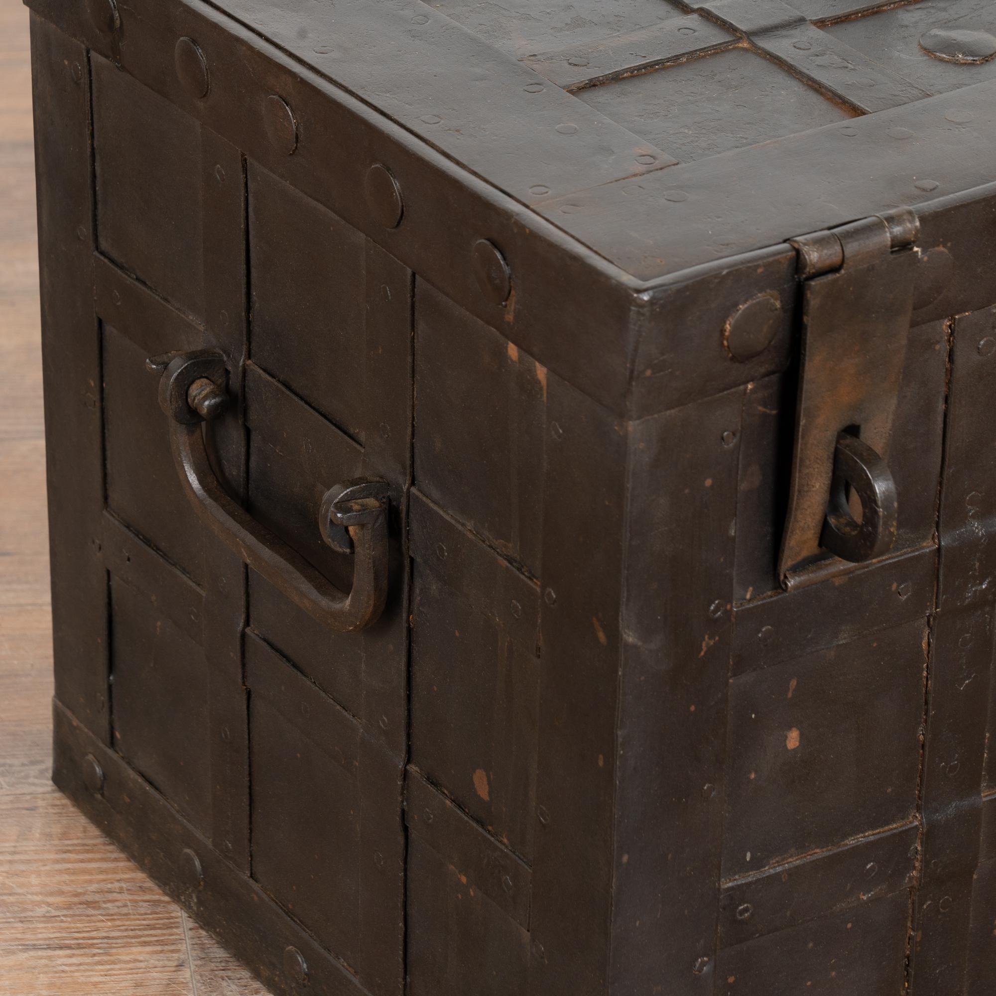 19th Century Iron Lock Box Trunk from Denmark 2