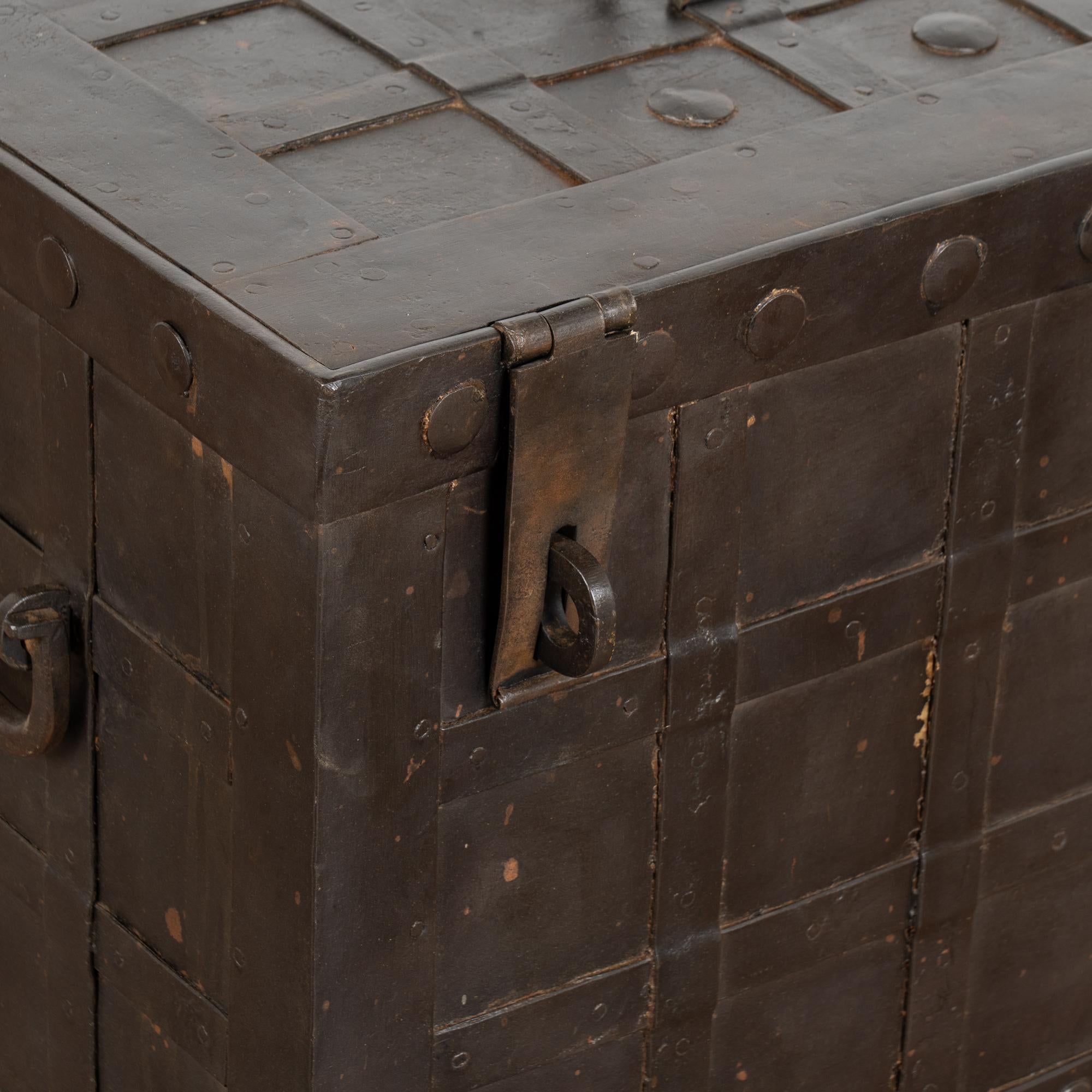 19th Century Iron Lock Box Trunk from Denmark 3