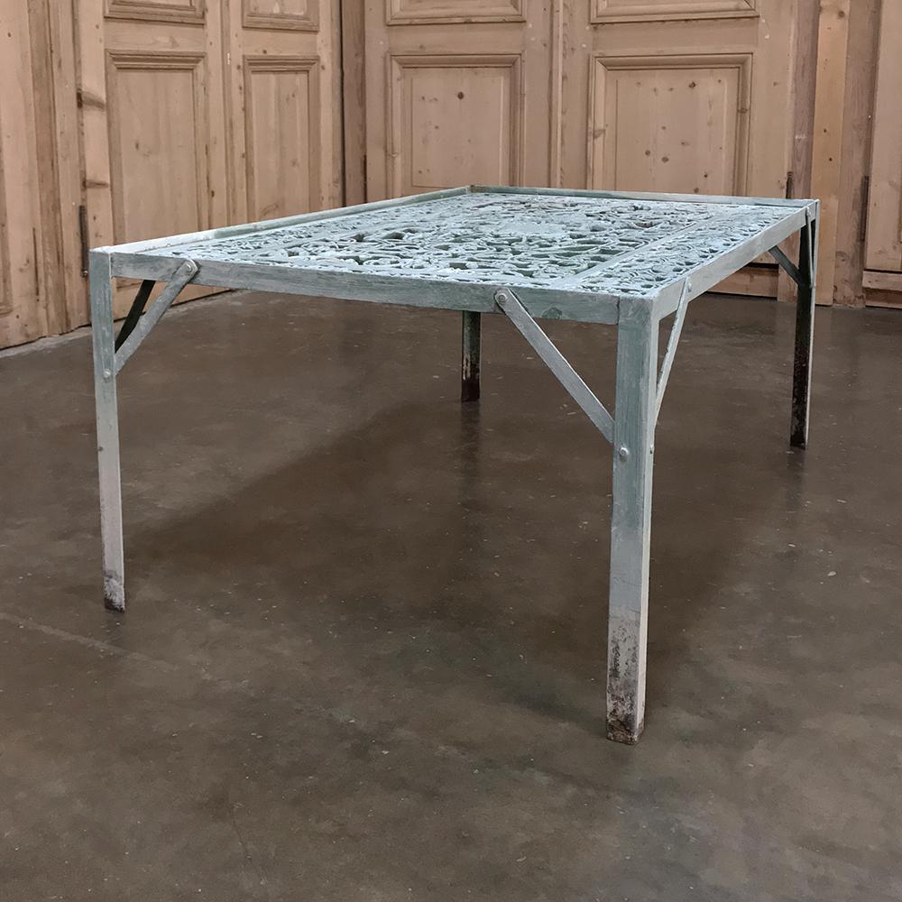 French 19th Century Iron Panel Coffee Table For Sale