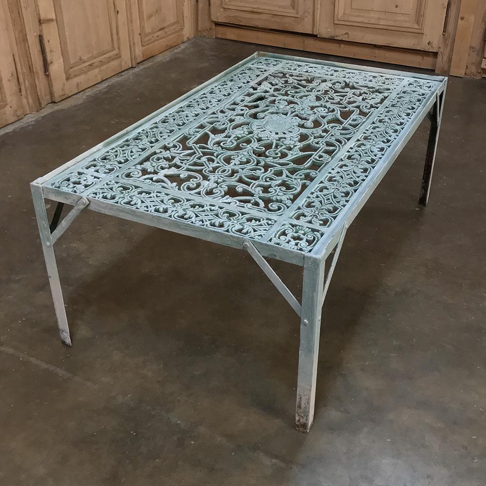Cast 19th Century Iron Panel Coffee Table For Sale