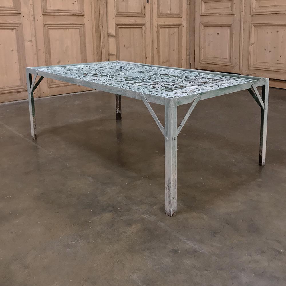 19th Century Iron Panel Coffee Table In Good Condition For Sale In Dallas, TX