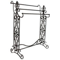 19th Century Iron Quilt and Blanket Rack