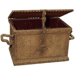 Antique 19th Century Iron Strongbox from France