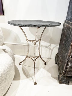 19th Century Iron Table with Slate Top