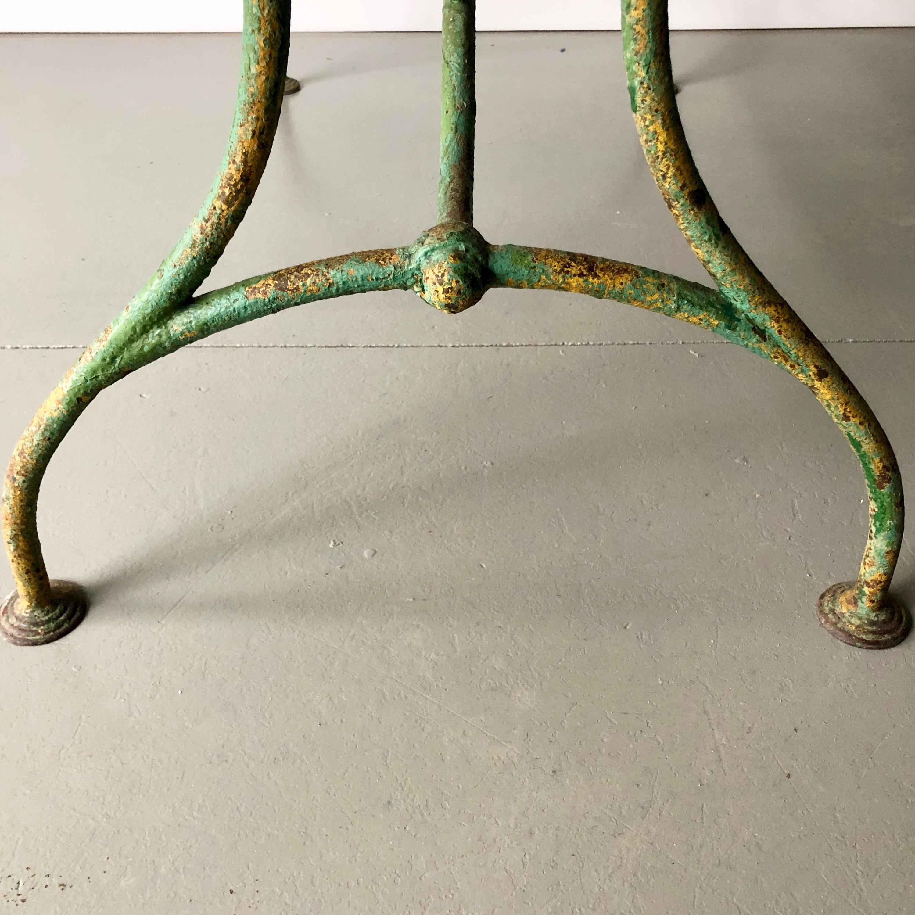 19th Century Iron Table with Wooden Top 2