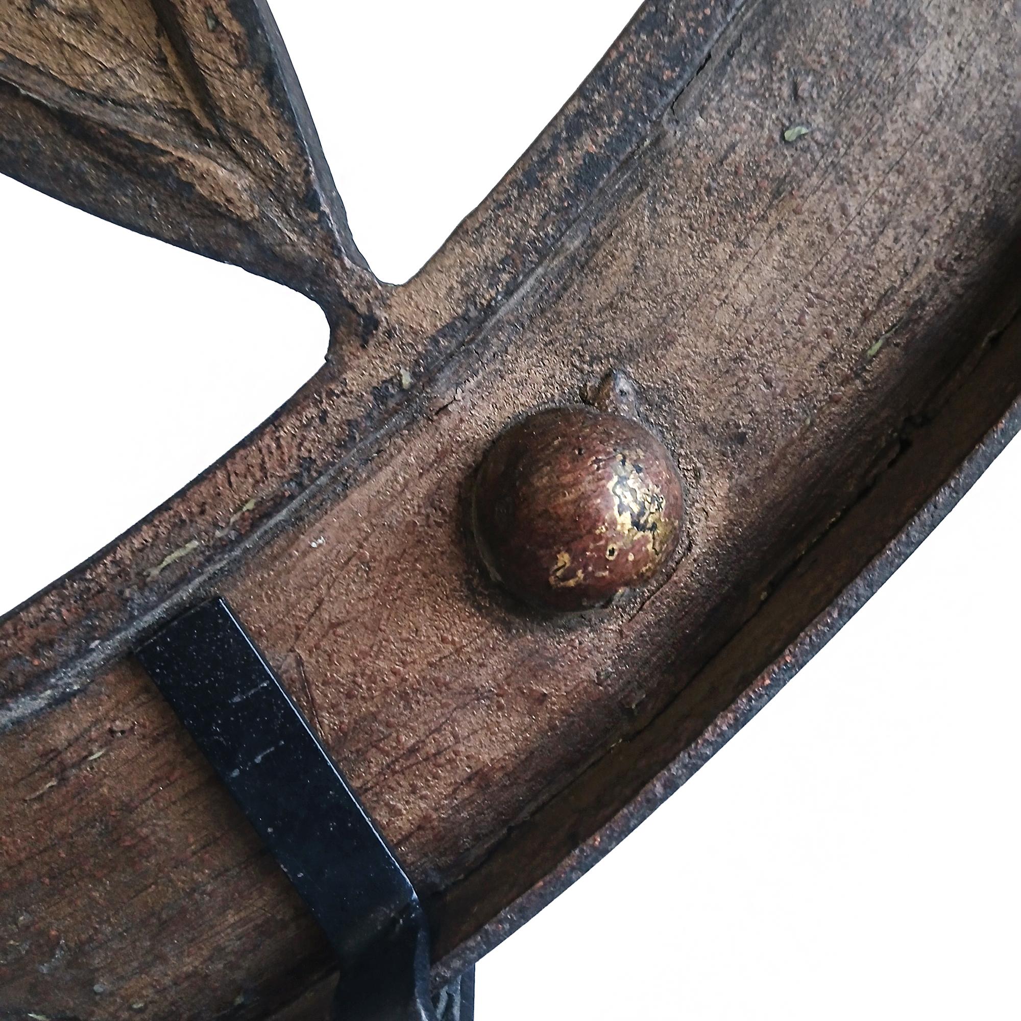 19th Century Iron Wagon Wheel on Stand For Sale 6