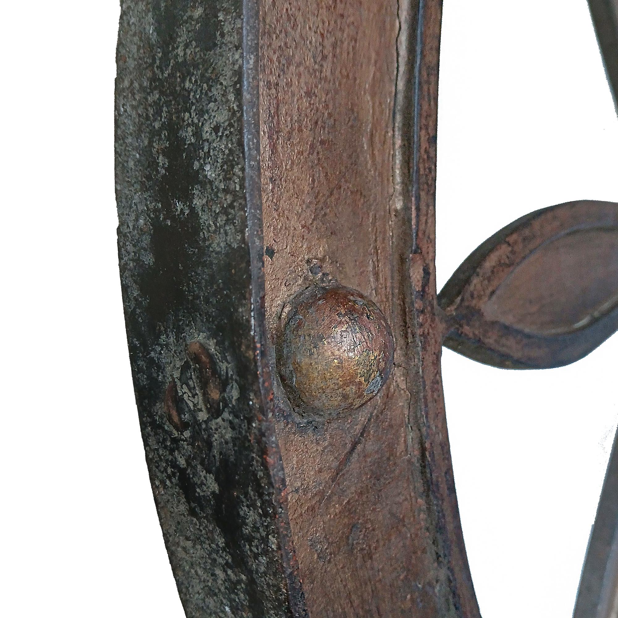 19th Century Iron Wagon Wheel on Stand For Sale 10