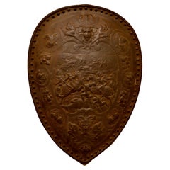 19th Century Iron Wall Hanging Shield Fire Back