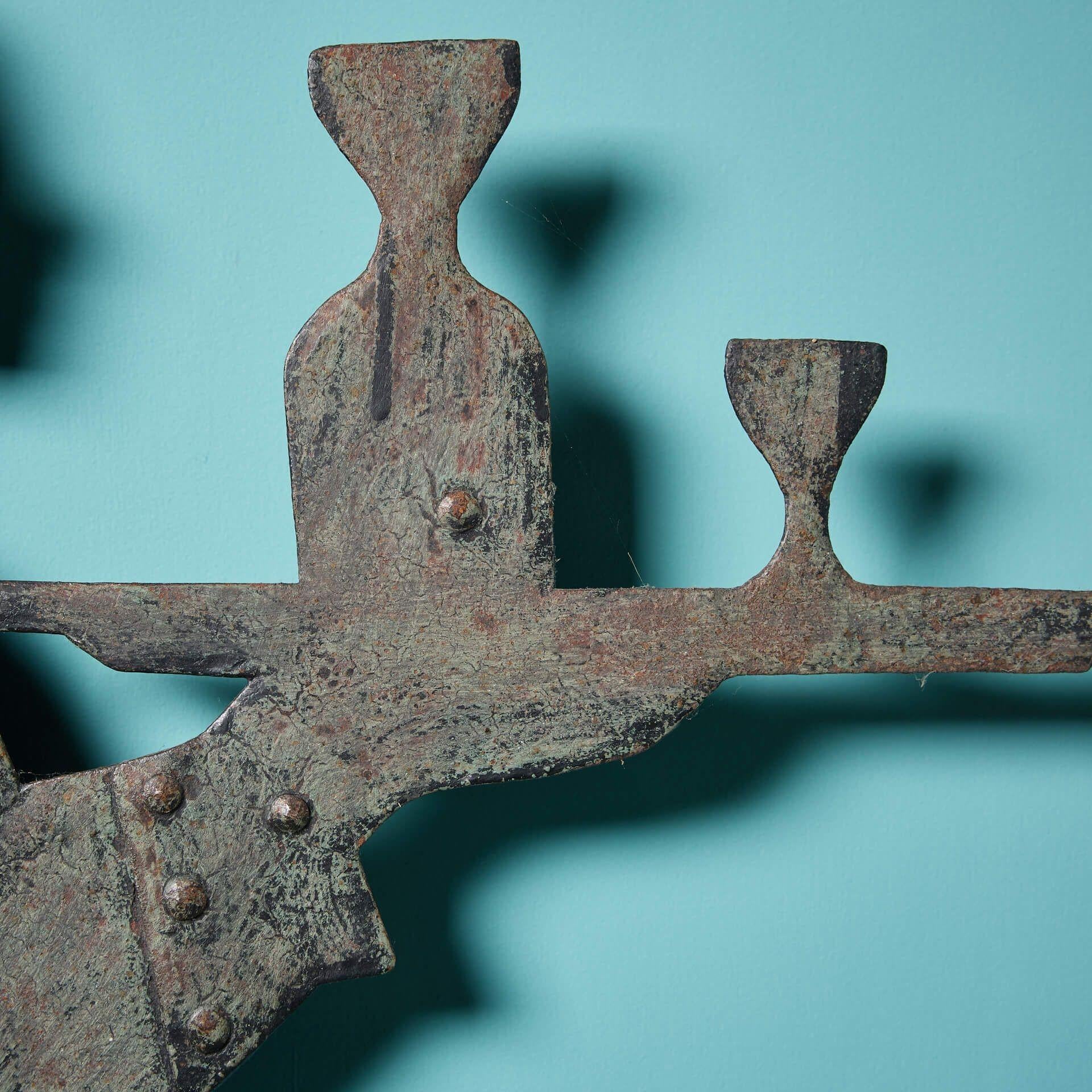 19th Century Iron Wall Plaque of an Angel In Fair Condition For Sale In Wormelow, Herefordshire