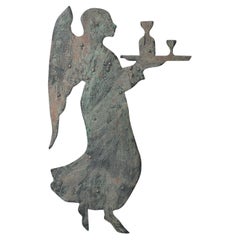 19th Century Iron Wall Plaque of an Angel