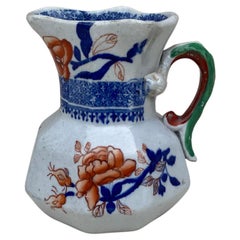 Cántaro con asa de serpiente Mason's Ironstone del siglo XIX Patrón Imari