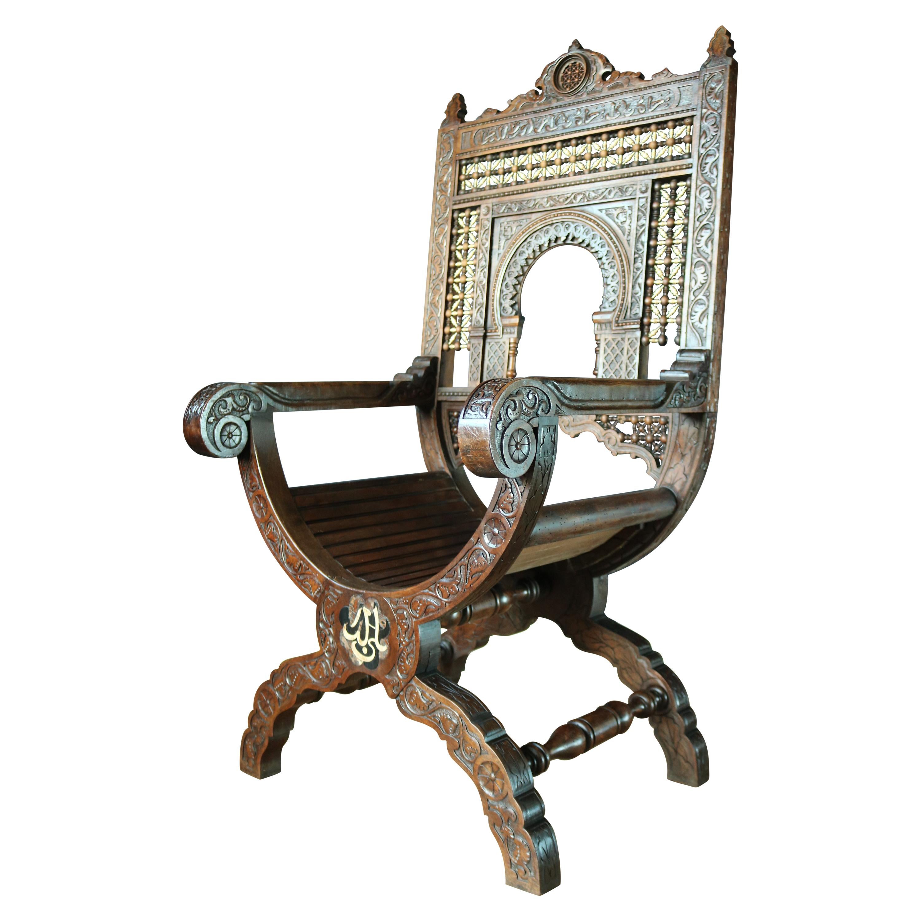 19th Century Islamic Armchair in the Morrish Style