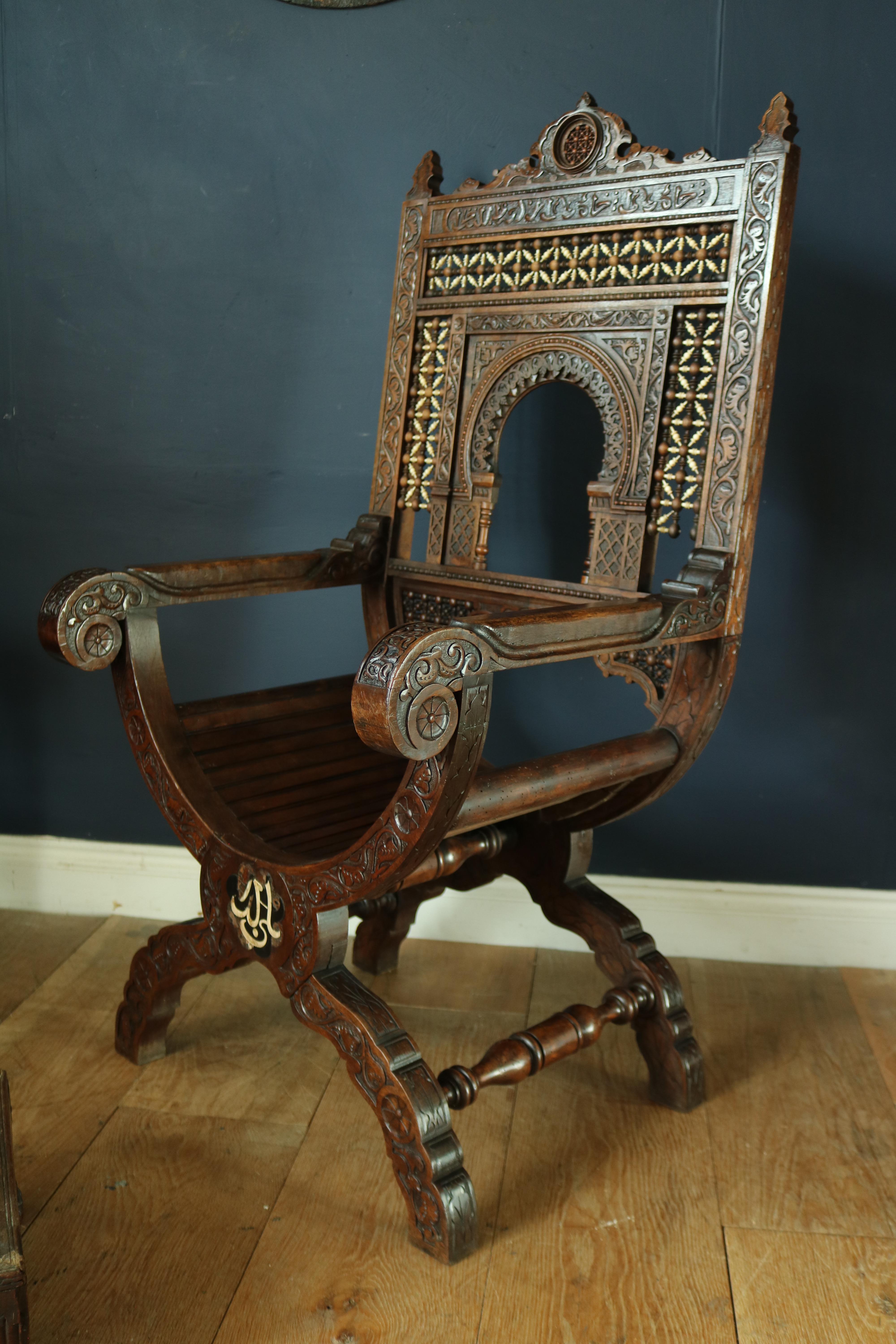 19th Century Islamic Armchair in the Morrish Style 1
