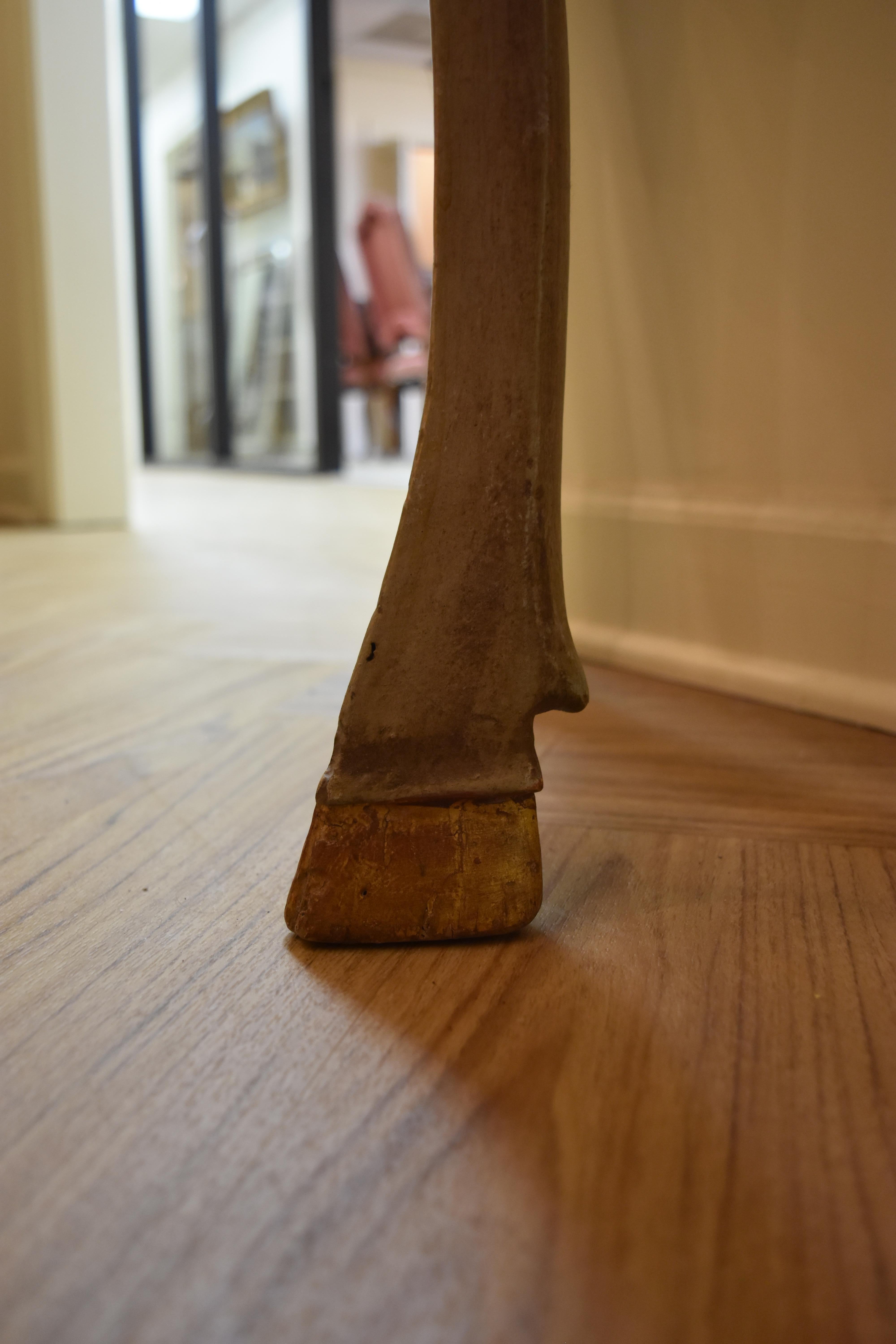 Italian 19th Century Itali Painted and Polychromed Console Table with Splayed Hoof Feet For Sale