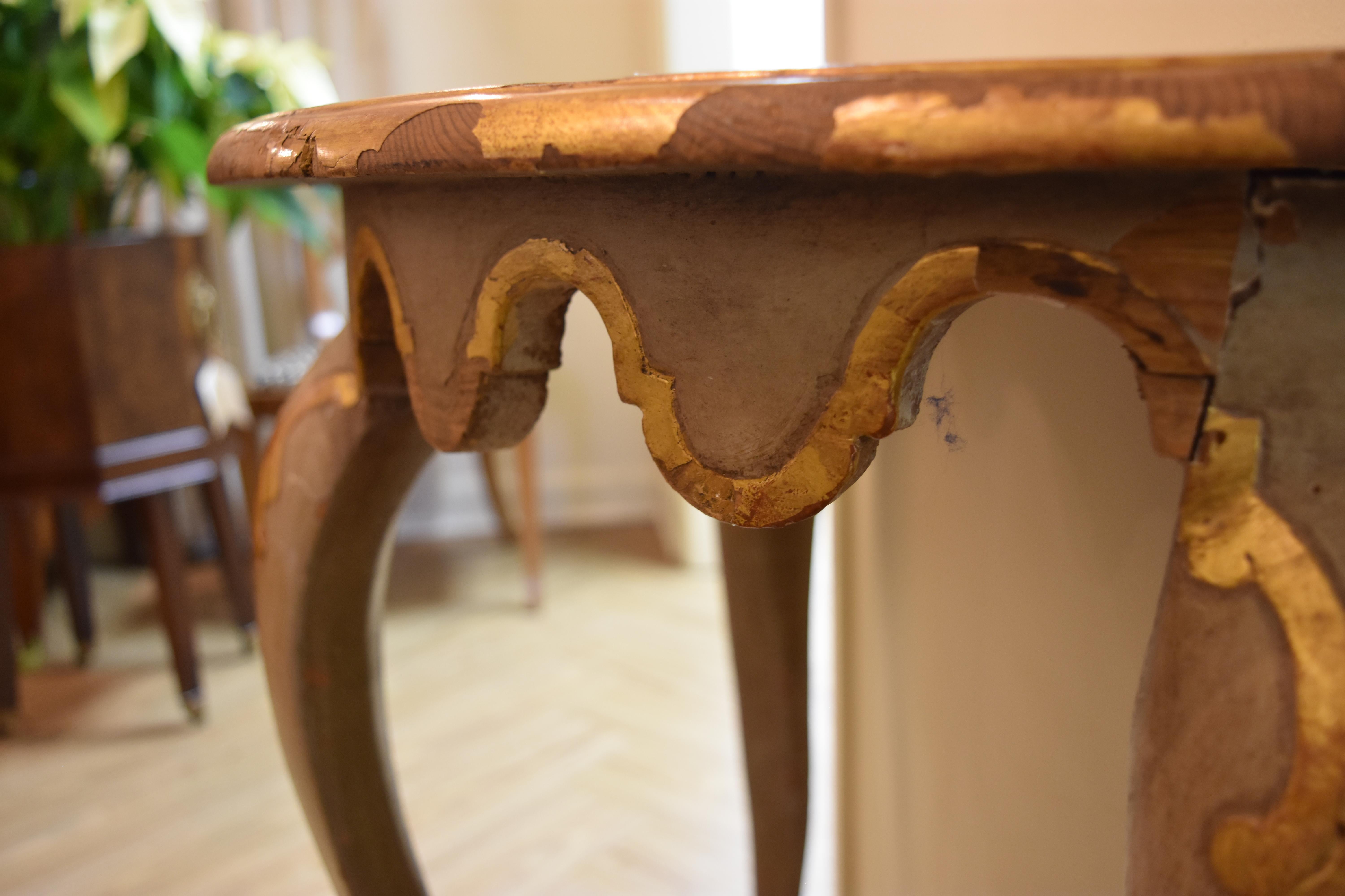 19th Century Itali Painted and Polychromed Console Table with Splayed Hoof Feet For Sale 1