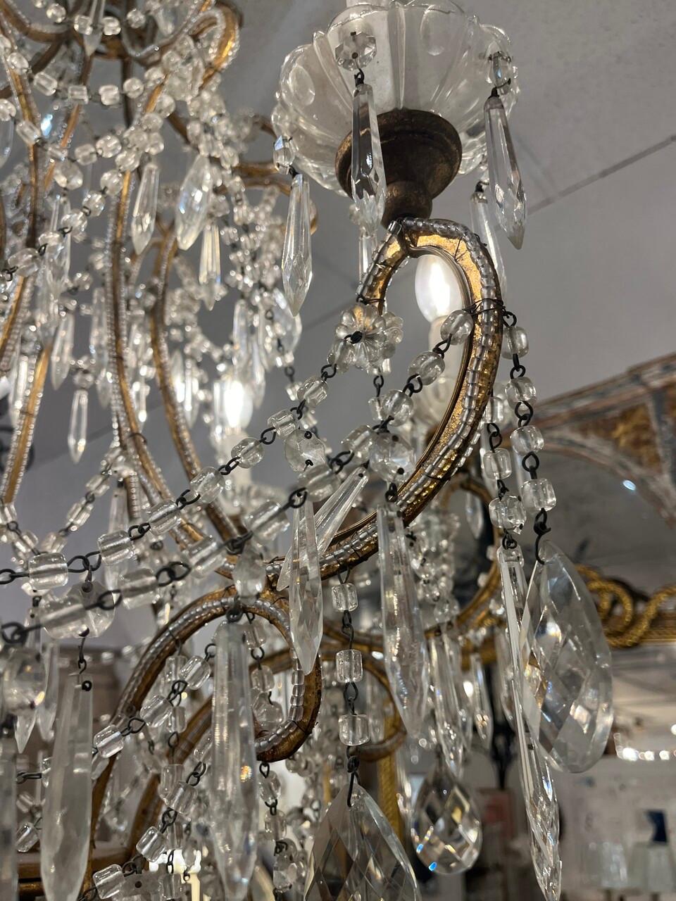 Regency Lampadario italiano a 6 lampadine del XIX secolo in vendita