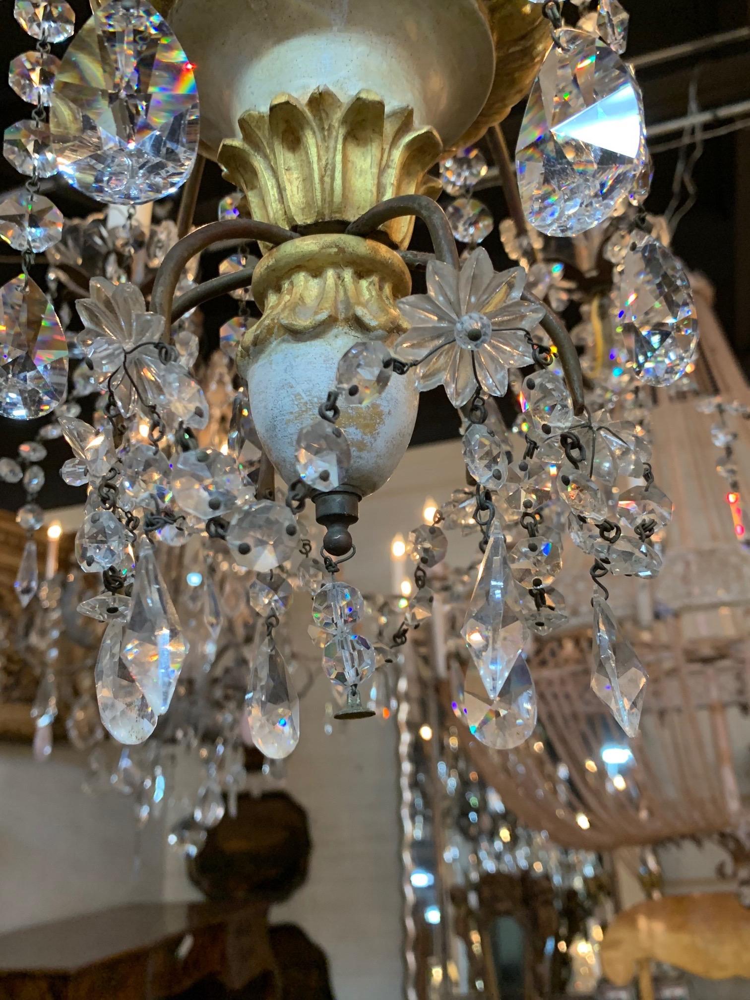 wood crystal chandelier