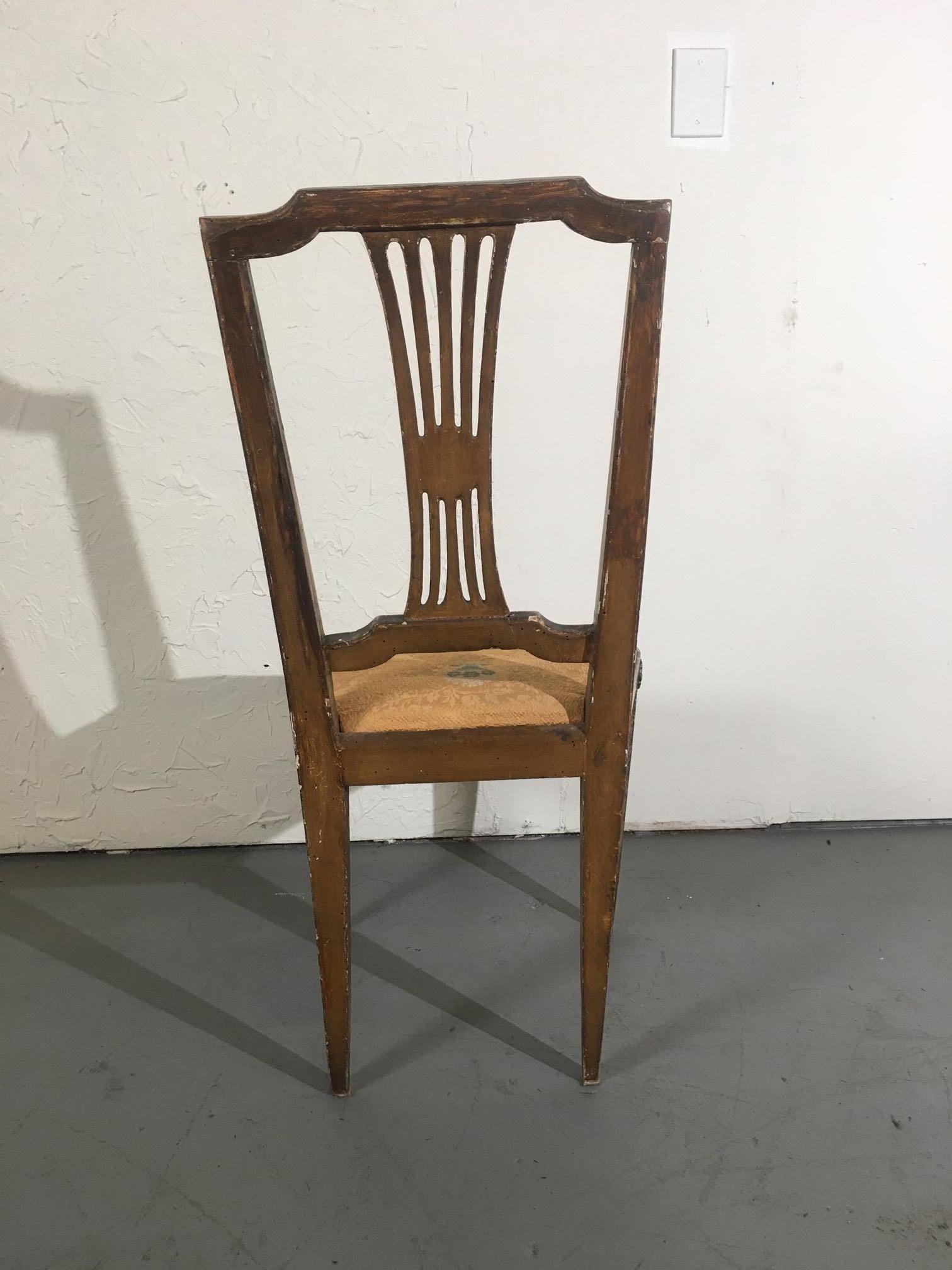 19th Century Italian Accent Chairs Set of 2 For Sale 1