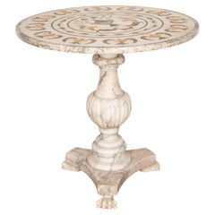 Table de centre en albâtre italienne du 19e siècle