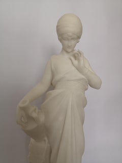 19th Century Italian Alabaster Sculpture of a Lady by Pugi