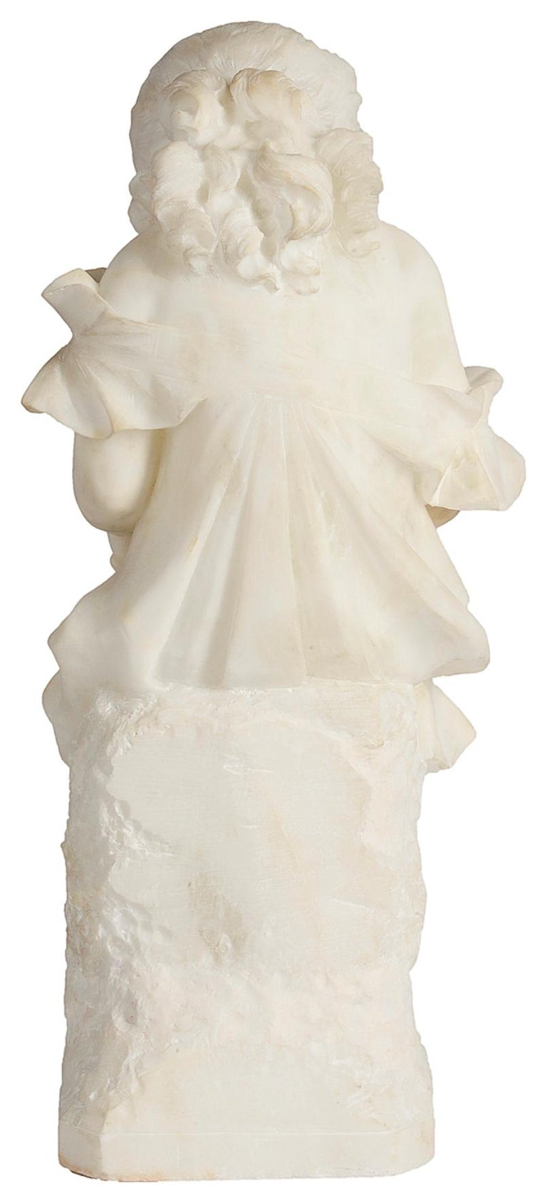 19th Century Italian Alabaster Statue of a Young Girl Reading at 1stDibs