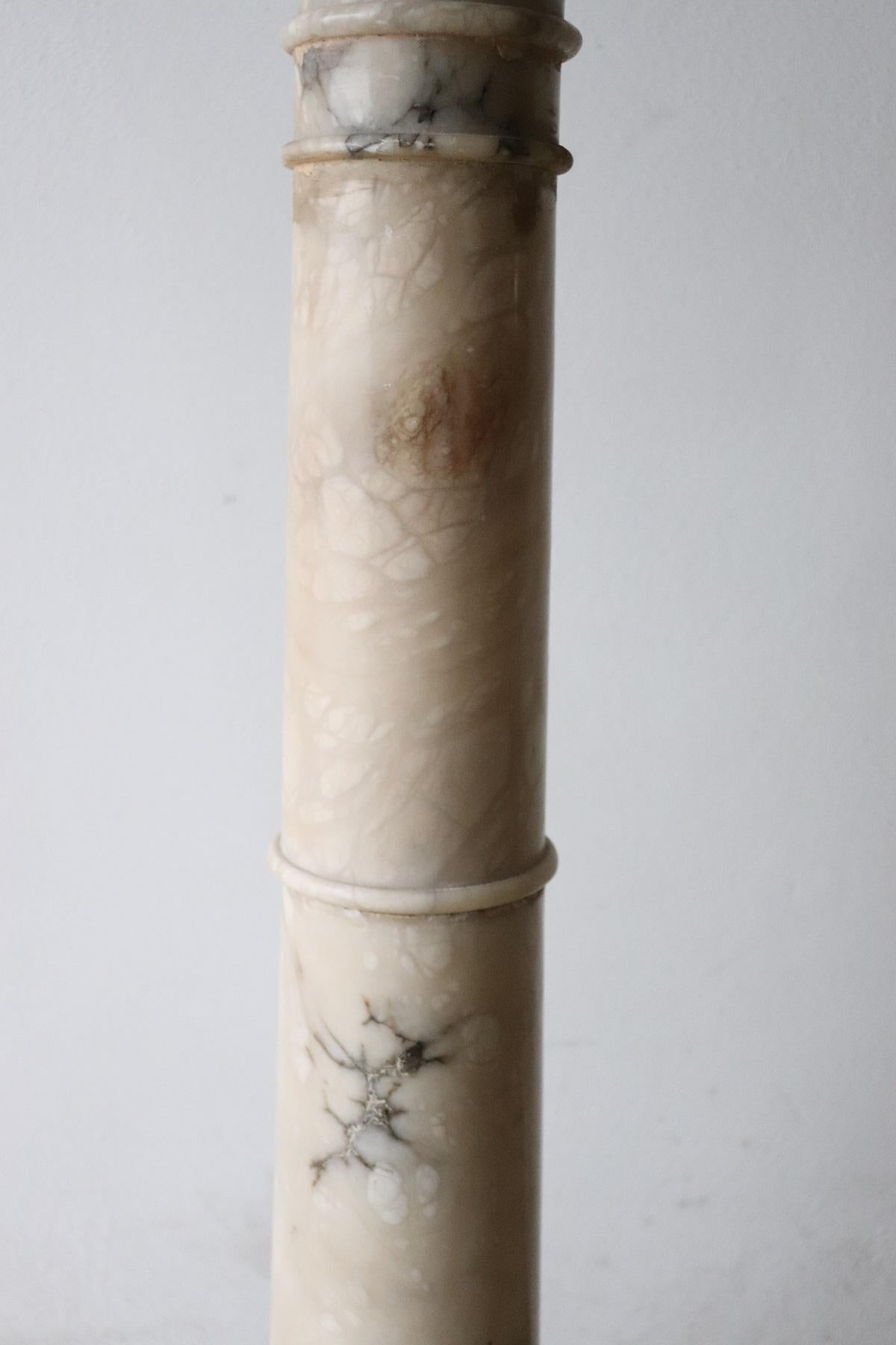 19th Century Italian Antique Column in Carrara Marble For Sale 2