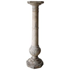 19th Century Italian Antique Column in Carrara Marble