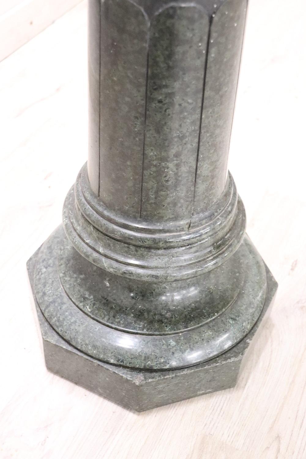 19th Century Italian Antique Column in Green Marble from the Alps For Sale 2