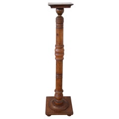 19th Century Italian Antique Column in Turned Walnut