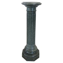 19th Century Italian Antique Large Column in Green Marble from the Alps