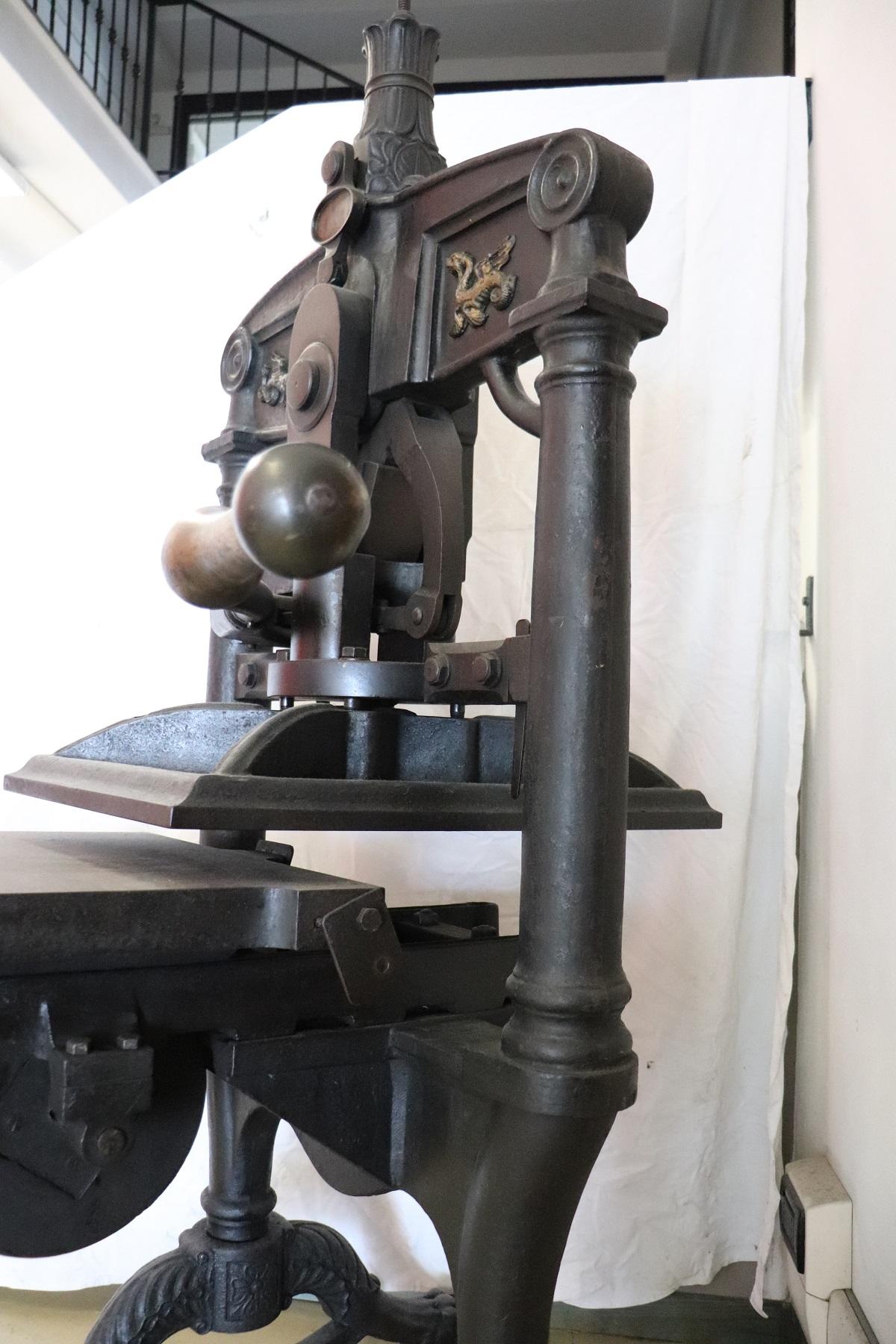 19th Century Italian Antique Large Museum Iron Book Press 6
