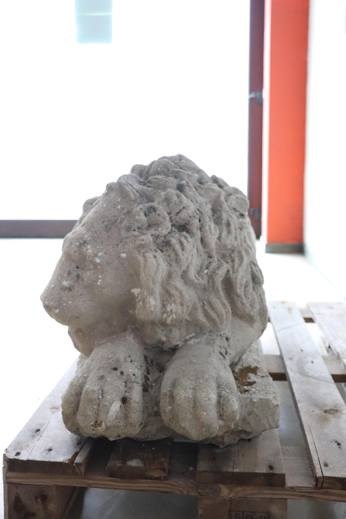 18th Century Italian Antique Lion Sculpture in Stone 6