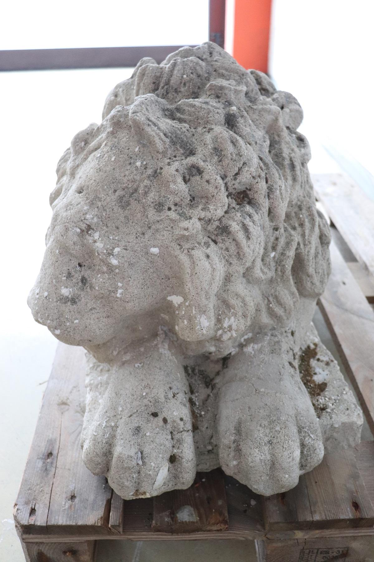 Late 18th Century 18th Century Italian Antique Lion Sculpture in Stone