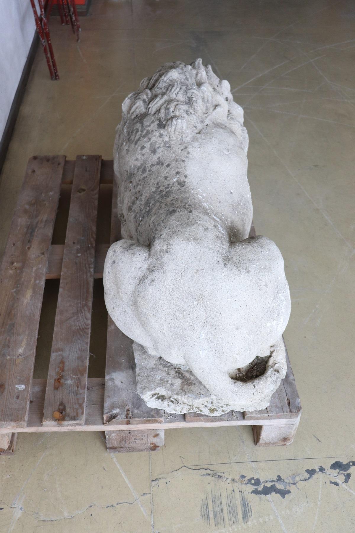 18th Century Italian Antique Lion Sculpture in Stone 2