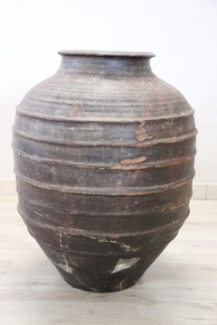 Jarra de terracota antigua italiana del siglo XIX
